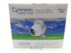 Monsoon Umdtkled 4 Inline Bathroom Shower Extractor Fan Timer Kit Led Light