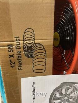 NEW Portable Ventilator Axial Blower Workshop Extractor Industrial Fan And Duct