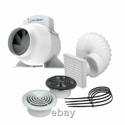 National Ventilation UMDTK Monsoon Inline Shower Extractor Fan Kit White/ Chrome