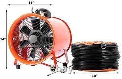 OrangeA Blower Fan 10 0.45HP with 5M Duct Hose Ventilator Fume Extractor AC 110V