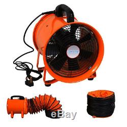 Portable Industrial Ventilator Axial Blower Workshop Extractor Fan 8 + Duct