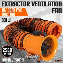 Portable Ventilator Axial Blower Workshop Extractor Industrial Fan 10 Duct 10m