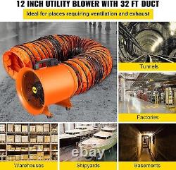 VEVOR Utility Blower, 12 inch Ventilator Blower, 2800RPM Extractor Fan Blower
