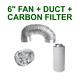 Ventilation Combo 6 Inch Vent Fan + Ducting + Carbon Filter For Grow Tent Room