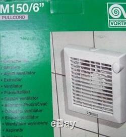 Vortice Punto 6 Axial Extractor Fan Pull Cord Kitchen Bathroom Ventilator 150/6